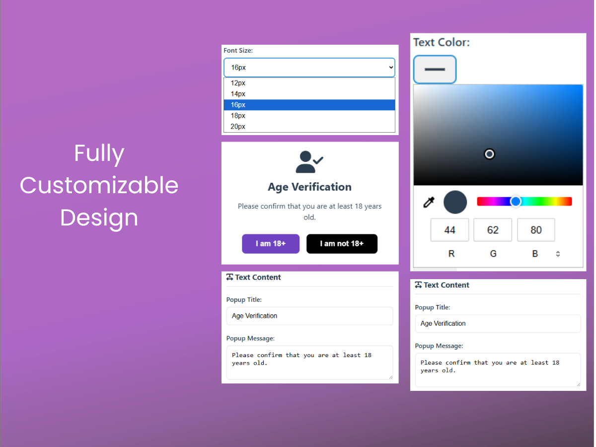Text selection and copying protection settings